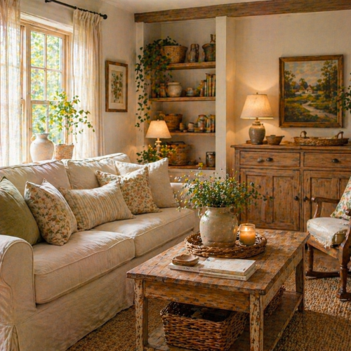 Use Natural Materials on cozy cottage decor