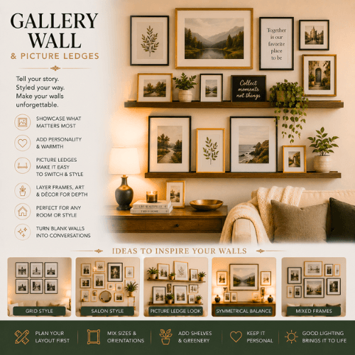 Best Home Decoration Ideas in Gallery Wall & Picture Ledges
