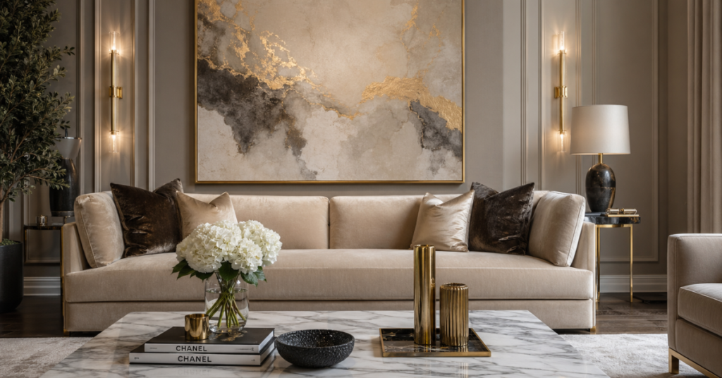 luxury decor with subtle gold accents