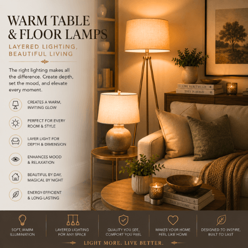 Best Home Decoration Ideas in Warm Table & Floor Lamps