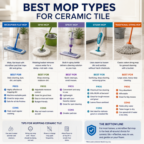 Best Mop Types for Ceramic Tile for Every Home