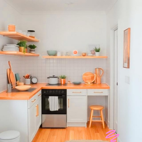 Clean clutter free small kitchen minimal organized