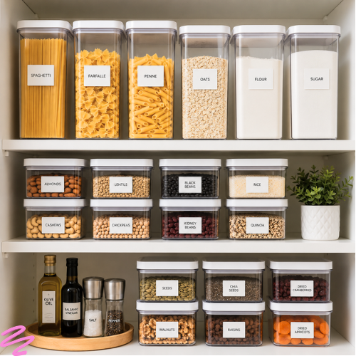 Clear storage containers pantry small kitchen organized