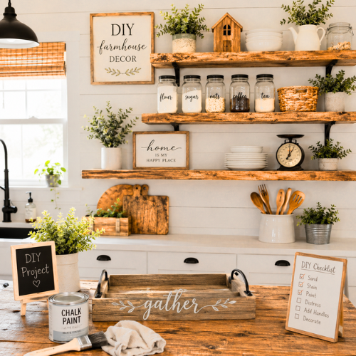 DIY farmhouse kitchen decor ideas on a budget
