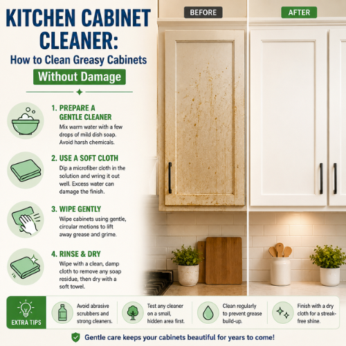 How to Clean Greasy Cabinets Without Damage | cleaning kitchen cabinets