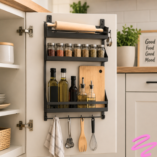 kitchen cabinet door storage organizer small kitchen smart storage solution