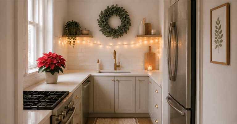 Small kitchen Christmas decorating ideas for apartments