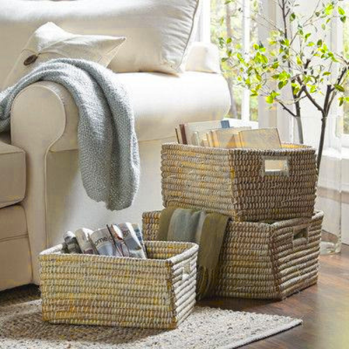 Storage baskets are a simple yet effective solution
