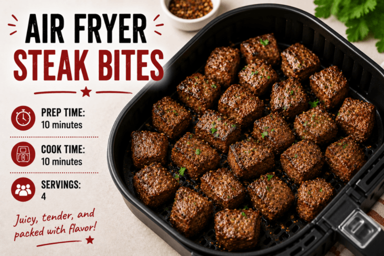 Air fryer steak bites recipe
