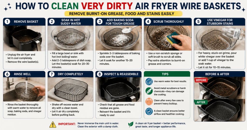 How to Clean Very Dirty Air Fryer Wire Baskets