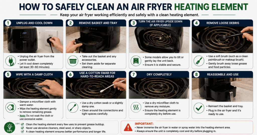 How to Safely Clean an Air Fryer Heating Element