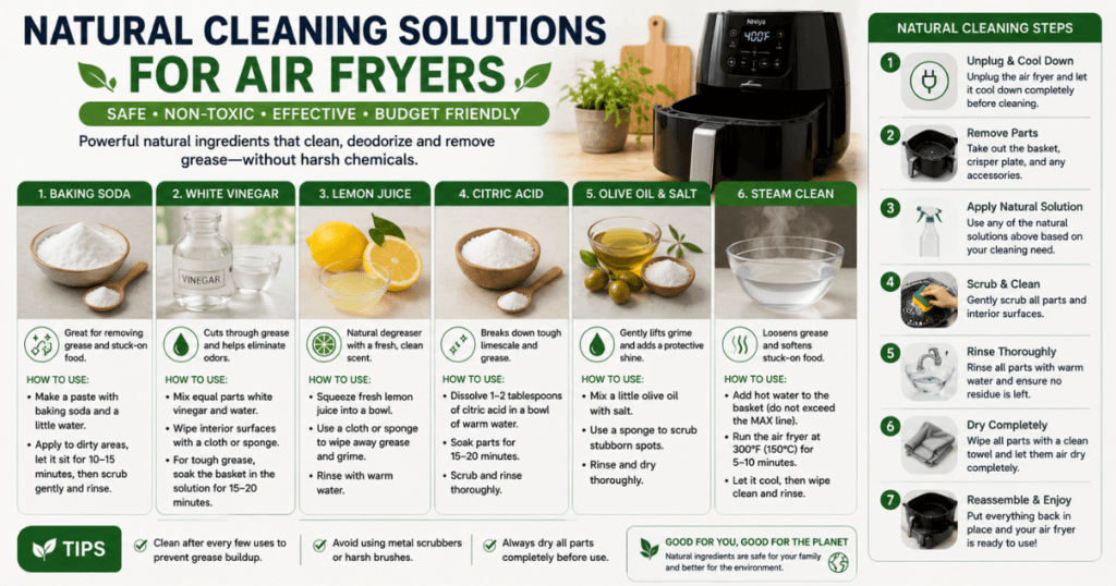 Natural cleaning solutions for air fryers